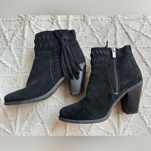 Jessica Simpson Chassie Suede Leather Fringe Booties
